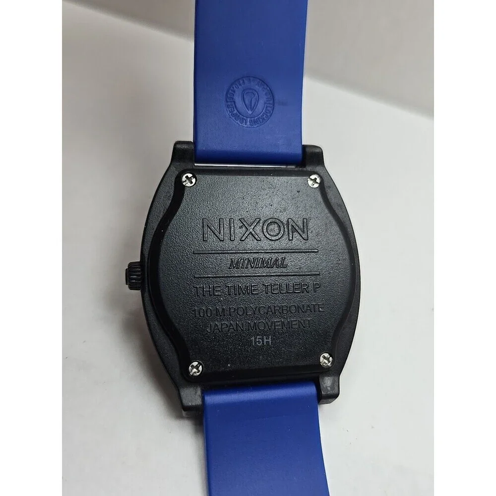 Nixon The Time Teller P Minimal 39mm Watch Blue Black Silver Unisex New Battery